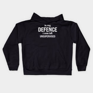 In My Defence I Was Left Unsupervised Kids Hoodie